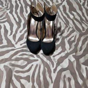 Black ankle strap heels